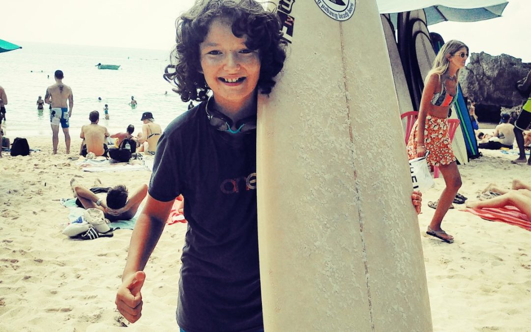 premier jour de surf à Uluwatu beach